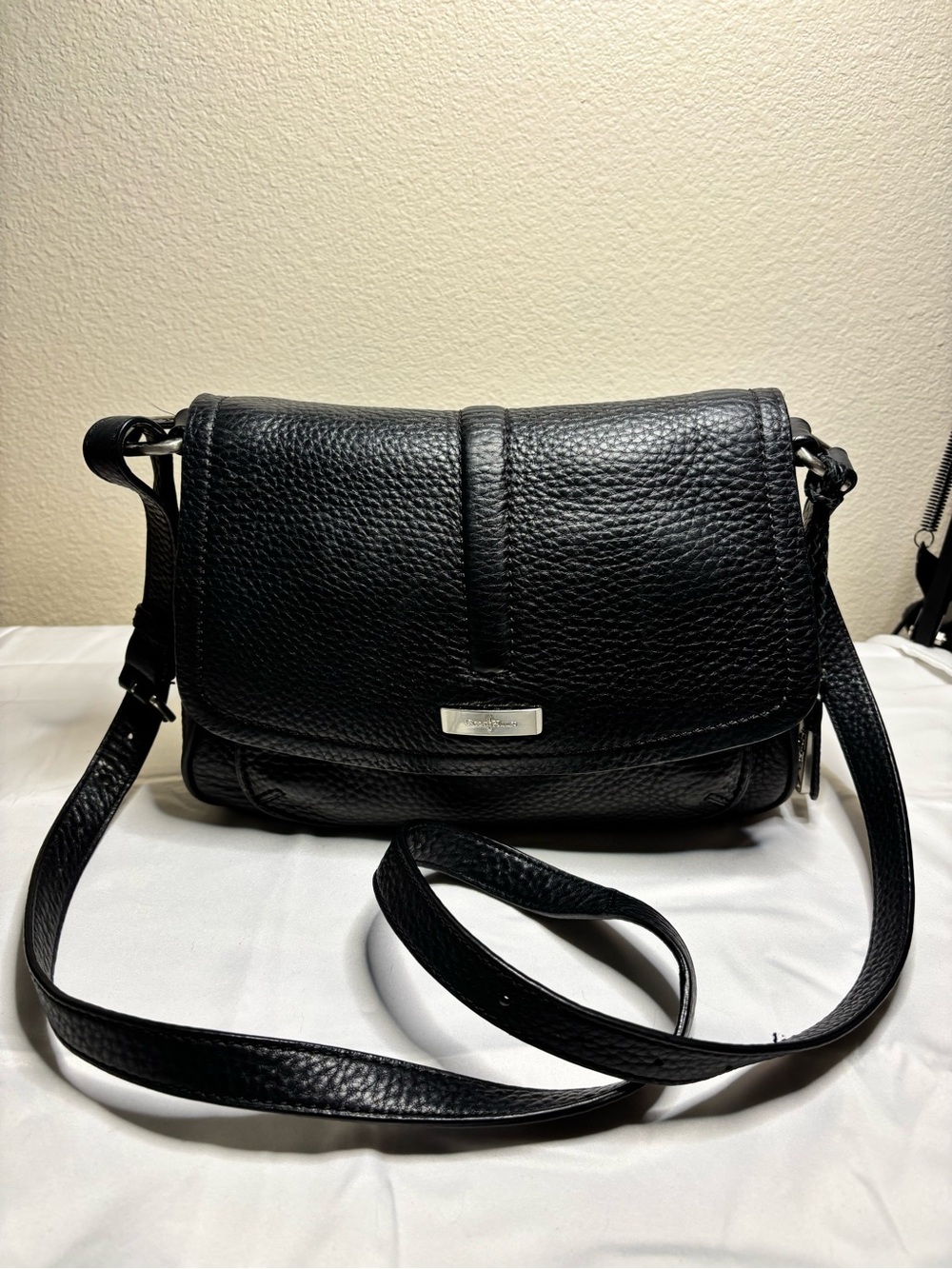 Cole Haan Black Pebbled Leather Crossbody Bag